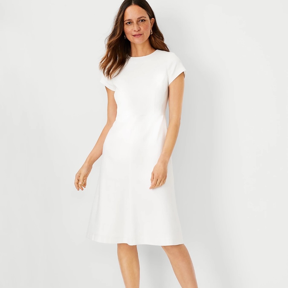 Ann Taylor Linen Midi Flare Dress Sz 6